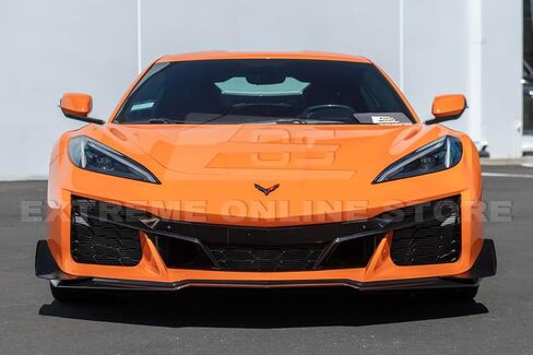 Replacement For 2020-Present Chevrolet Corvette C8 E-Ray & Z06 Models | Z07 Performance Package ABS Plastic - Painted Carbon Flash Metallic Front Bumper Side Apron Canards Dive Plane Pair in Kuwait