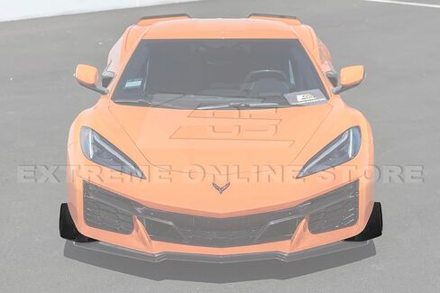 Replacement For 2020-Present Chevrolet Corvette C8 E-Ray & Z06 Models | Z07 Performance Package ABS Plastic - Painted Carbon Flash Metallic Front Bumper Side Apron Canards Dive Plane Pair in Kuwait