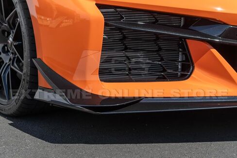 Replacement For 2020-Present Chevrolet Corvette C8 E-Ray & Z06 Models | Z07 Performance Package ABS Plastic - Painted Carbon Flash Metallic Front Bumper Side Apron Canards Dive Plane Pair in Kuwait