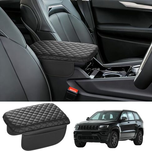 Center Console Cover for Ford Bronco Accessories 2021 2022 2023 2024 2025 2026 2/4-Door with Heightening Leather Car Armrest Cover Cushion Leather Side Pockets Interior Accessories Prevent Scratching in Saudi Arabia