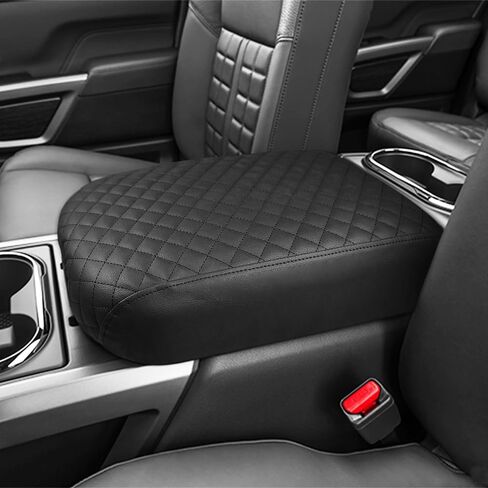 DEYTOP Center Console Cover for Nissan Titan 2016-2024 Accessories Armrest Cover for Nissan Titan Accessories Anti-Scratch Leather Armrest Pad Protector (Orange Stitching) in Kuwait