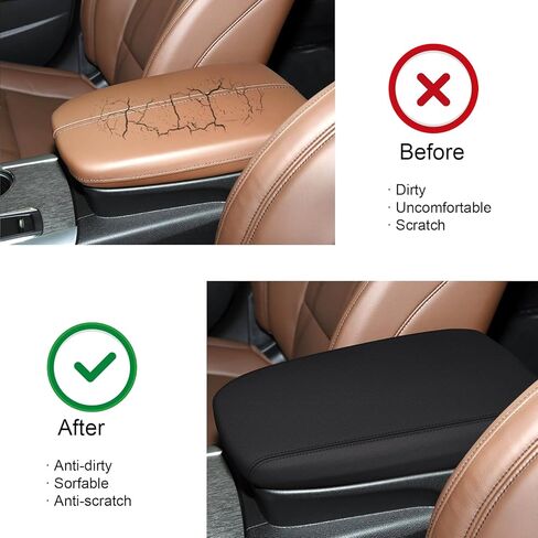 غطاء مسند ذراع وحدة التحكم المركزية لعام 2015 2016 2017 2018 2019 2020 Acura TLX، جلد مقاوم للماء والخدش، غطاء مسند الذراع لملحقات Acura TLX 2015-2020 (أسود) in Kuwait