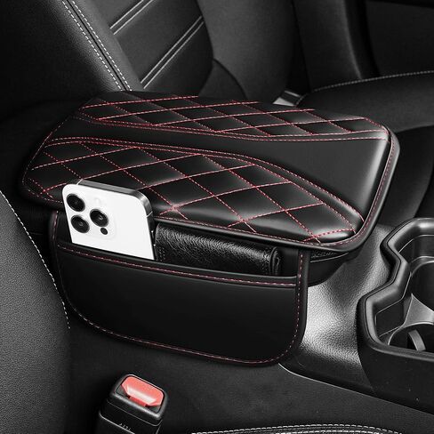 Armrest Cover for Car Fit for Jeep Grand Cherokee - Center Console Cover with Cup Holders and 2 Storage Pockets(Black) in Saudi Arabia