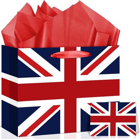 United States US Flag Gift Bag with Card & Wrapping Papers, USA 4th of July Gift Bag Party Decorations American Patriotic for National Day of The United States,Birthday,Souvenirs Goodie Treat Bag in Kuwait