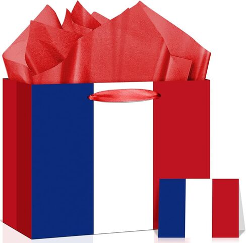 United States US Flag Gift Bag with Card & Wrapping Papers, USA 4th of July Gift Bag Party Decorations American Patriotic for National Day of The United States,Birthday,Souvenirs Goodie Treat Bag in Kuwait