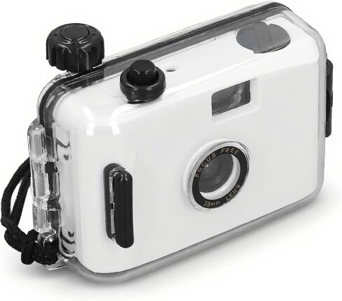 Waterproof Film Camera, Simple Shooting Retro Sturdy F/9 28MM Lens Shutter Speed 1/100s 35mm Film Camera for Swimming (Black and White) in Saudi Arabia