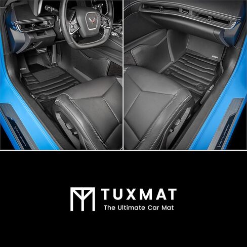 TuxMat - for Chevrolet Corvette 2020-2026 Models - Custom Car Mats - Maximum Coverage, All Weather, Laser Measured - This Full Set Includes 1st Row in Saudi Arabia