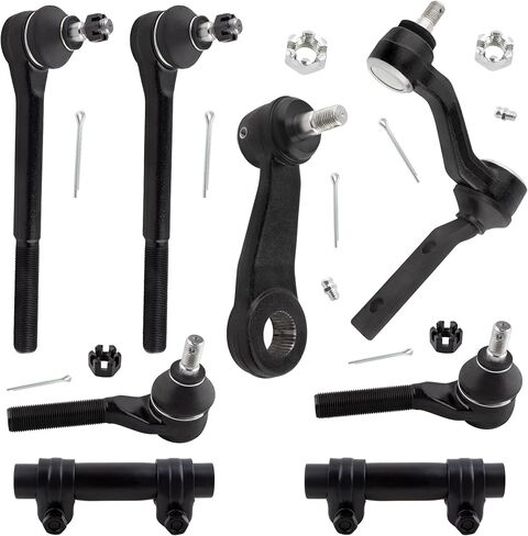 BOXI 8 قطع من قضبان الربط الخارجية الأمامية الداخلية Pitman Arm Idler Arm Kit مناسبة لشفروليه بليزر لجي إم سي جيمي 1998-2005 S10 Sonoma 1998-2004 لـ Isuzu Hombre 1998-2000 4WD / K6251 K6255 ES3462 ES3584 ES2004S in Kuwait