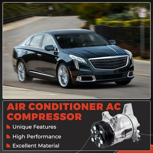 Air Conditioner AC Compressor with Clutch, Compatible with Buick LaCrosse 2016 2.4L/2013-2016 3.6L, Compatible with Cadillac XTS 2013-2019, Compatible with Chevy Impala 2014-2020 3.6L in Kuwait