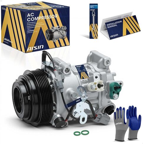 ضاغط مكيف هواء AISIN AFTERMARKET ACCT-00825 - متوافق مع Toyota RAV4 2013-2018 2.5 لتر - مع أخدود 6 بكرات، مع قابض in Kuwait