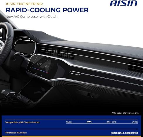 ضاغط مكيف هواء AISIN AFTERMARKET ACCT-00825 - متوافق مع Toyota RAV4 2013-2018 2.5 لتر - مع أخدود 6 بكرات، مع قابض in Kuwait