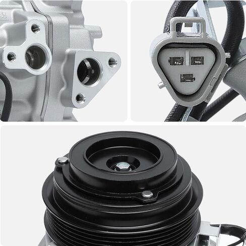 ضاغط مكيف هواء AISIN AFTERMARKET ACCT-00825 - متوافق مع Toyota RAV4 2013-2018 2.5 لتر - مع أخدود 6 بكرات، مع قابض in Kuwait