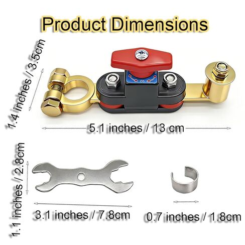Car Battery Power Cut-Off Switch,Pure Copper Knob Control Battery Kill Switch,Car Battery Disconnect Switch 12V 24V, High Conductivity Master Switch for Car Truck RV Marine Boat with Glove in Saudi Arabia