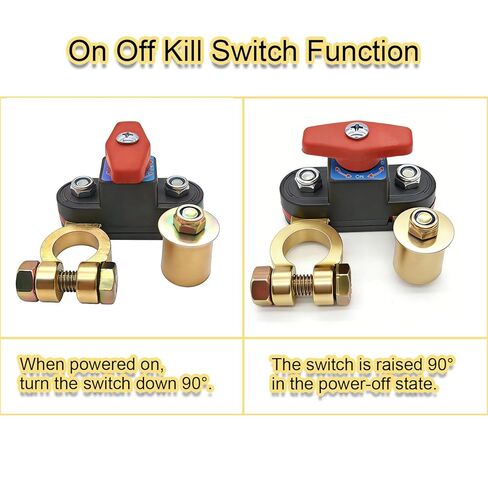 Car Battery Power Cut-Off Switch,Pure Copper Knob Control Battery Kill Switch,Car Battery Disconnect Switch 12V 24V, High Conductivity Master Switch for Car Truck RV Marine Boat with Glove in Saudi Arabia