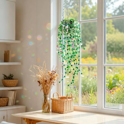 Green Glass Beads Plant Kit Forever Plant Beaded Flower Leaf Beads for Succulent Plant with Plant Pot Jewelry Making and DIY Crafts in Saudi Arabia
