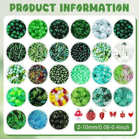 Green Glass Beads Plant Kit Forever Plant Beaded Flower Leaf Beads for Succulent Plant with Plant Pot Jewelry Making and DIY Crafts in Saudi Arabia