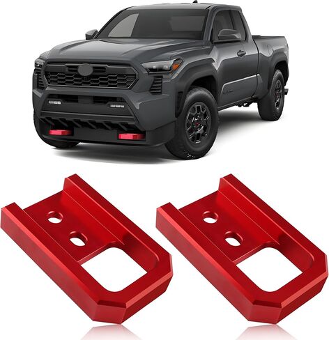 Front Red Tow Hooks for Tacoma 2024-2026, 4Runner 2025-2026, Land Cru-iser 250 2024-2025, Heavy Duty 6000LBS Towing Force T6061 Aluminum Steel Direct Bolt-On Car Tow Hooks Accessories, 2PCS in Saudi Arabia