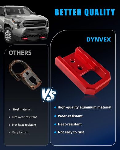 Front Red Tow Hooks for Tacoma 2024-2026, 4Runner 2025-2026, Land Cru-iser 250 2024-2025, Heavy Duty 6000LBS Towing Force T6061 Aluminum Steel Direct Bolt-On Car Tow Hooks Accessories, 2PCS in Saudi Arabia