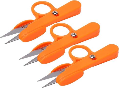 Mini Portable Lightweight Orange Crochet Scissors Incisive Blade for Embroidery, Small Cutting Scissors for Sewing, Travel Daily Manual Work, 3pcs Stainless Steel Sewing in Saudi Arabia