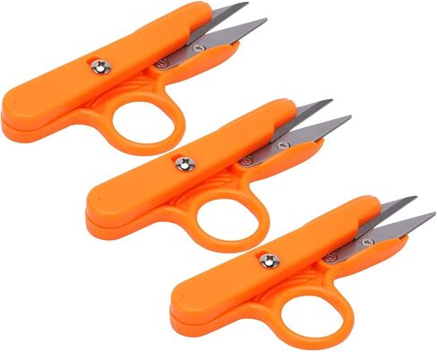 Mini Portable Lightweight Orange Crochet Scissors Incisive Blade for Embroidery, Small Cutting Scissors for Sewing, Travel Daily Manual Work, 3pcs Stainless Steel Sewing in Saudi Arabia