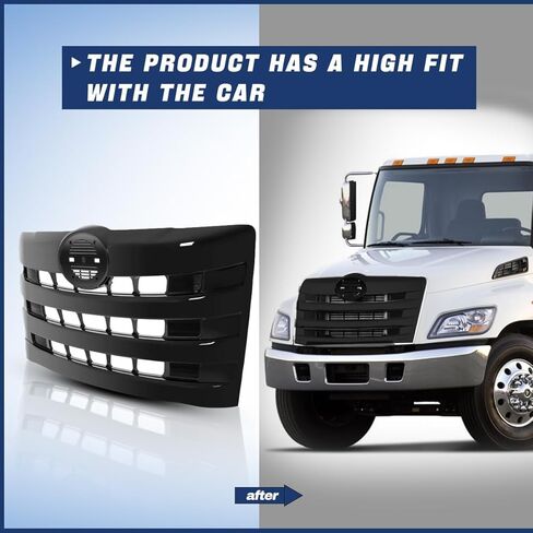Black Front Hood Radiator Replacement Grille fit for 2011+ Hino 238 258 268 338 (Without Bug Screen) in Kuwait