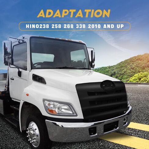 Black Front Hood Radiator Replacement Grille fit for 2011+ Hino 238 258 268 338 (Without Bug Screen) in Kuwait