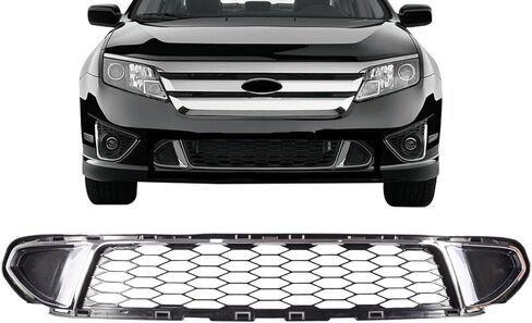 Front Lower Grille Assembly Molding Trim Compatible with Ford Fusion Sport 2010-2012 Bumper Lower Grill Chrome AE5Z8200DB FO1036126 in Kuwait