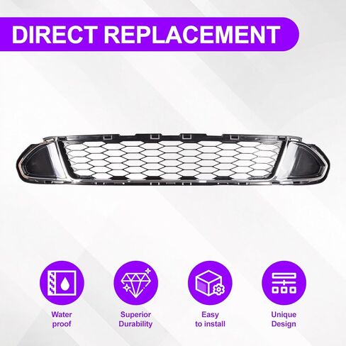 Front Lower Grille Assembly Molding Trim Compatible with Ford Fusion Sport 2010-2012 Bumper Lower Grill Chrome AE5Z8200DB FO1036126 in Kuwait