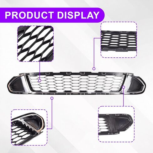 Front Lower Grille Assembly Molding Trim Compatible with Ford Fusion Sport 2010-2012 Bumper Lower Grill Chrome AE5Z8200DB FO1036126 in Kuwait