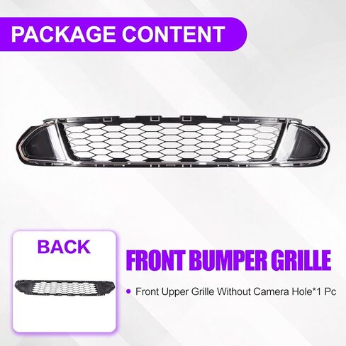 Front Lower Grille Assembly Molding Trim Compatible with Ford Fusion Sport 2010-2012 Bumper Lower Grill Chrome AE5Z8200DB FO1036126 in Kuwait
