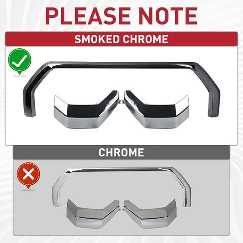 Smoked Chrome Front Bumper Grille Trim Molding Trim Molding Surround Compatible with 2022-2024 Toyota Tundra in Kuwait