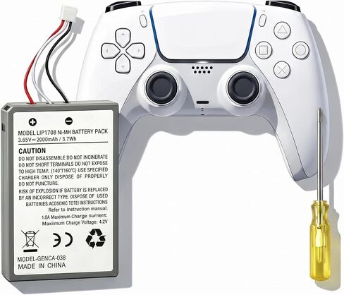New Upgraded 2000mAh 0-Cycle High-Capacity Battery for PS5 Controller CFI-ZCT1W | Compatible with LIP1708 in Kuwait