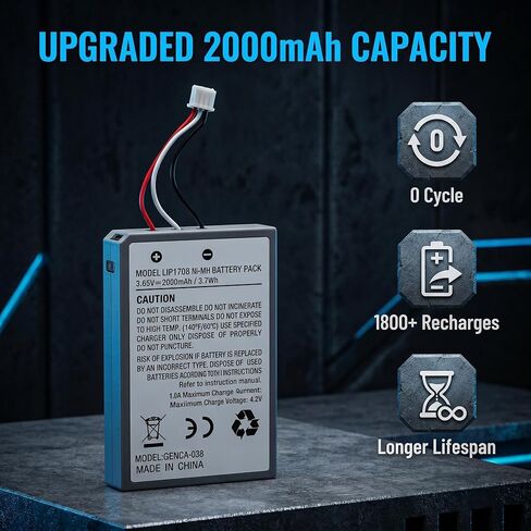 New Upgraded 2000mAh 0-Cycle High-Capacity Battery for PS5 Controller CFI-ZCT1W | Compatible with LIP1708 in Kuwait