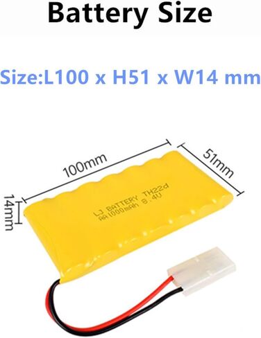 8.4V 1000mAh NI-CD Battery Pack with Standard Tamiya Connector Rechargeable AA Battery for RC Car RC Truck Tank 1 Pack with USB Charger in Saudi Arabia