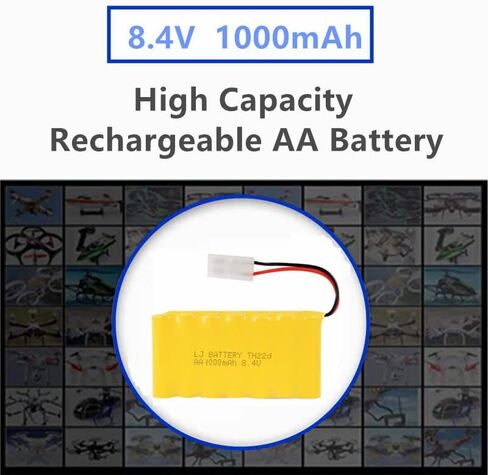 8.4V 1000mAh NI-CD Battery Pack with Standard Tamiya Connector Rechargeable AA Battery for RC Car RC Truck Tank 1 Pack with USB Charger in Saudi Arabia