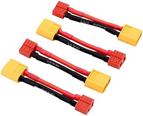 4 قطع XT60 ذكر إلى T-Plug موصل سالب كابل محول الرصاص 14awg 5 سم لـ RC Lipo(BDHI-64) in Kuwait