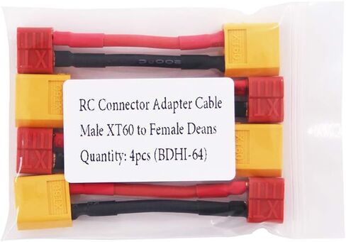 4 قطع XT60 ذكر إلى T-Plug موصل سالب كابل محول الرصاص 14awg 5 سم لـ RC Lipo(BDHI-64) in Kuwait