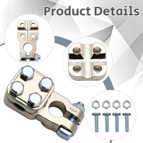 2 Pcs Heavy Duty Truck Battery Terminal Connector 3-Way Heavy Duty 4 Screw Top Post Battery Terminals for All Car in Saudi Arabia