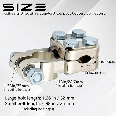 2 Pcs Heavy Duty Truck Battery Terminal Connector 3-Way Heavy Duty 4 Screw Top Post Battery Terminals for All Car in Saudi Arabia
