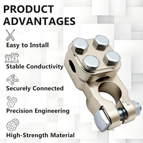 2 Pcs Heavy Duty Truck Battery Terminal Connector 3-Way Heavy Duty 4 Screw Top Post Battery Terminals for All Car in Saudi Arabia