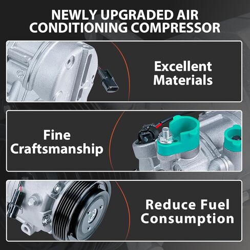 AC Compressor w/Clutch Compatible with Hyundai Elantra, Elantra Coupe GT & Kia Forte5 Forte Koup Soul EV Air Conditioning Compressor for 97701A5800 in Saudi Arabia
