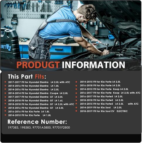 AC Compressor w/Clutch Compatible with Hyundai Elantra, Elantra Coupe GT & Kia Forte5 Forte Koup Soul EV Air Conditioning Compressor for 97701A5800 in Saudi Arabia