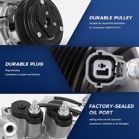 AC Compressor Compatible with Honda Civic 1.7L 2002 2003 2004 2005, CO 4914AC, 6511266, 0610061, 2004914AM in Kuwait