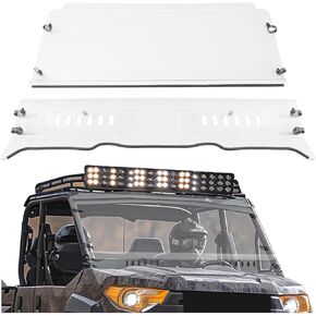 KUAFU Front Full Windshield Vented Compatible with 2010-2014 Polaris Ranger XP 500, XP 800, 2017-2023 Ranger 570 Full Size Round Cage Clear Windscreen in Kuwait