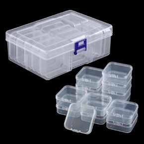 SUTOKAKA 1Pc 42 Grids Clear Plastic Jewelry Organizer Box Large Bead Storage Container with Non-Adjustable Dividers Small Parts Compartment Organizer for Washi Tapes Screws Sewing Threads (Black) in Saudi Arabia