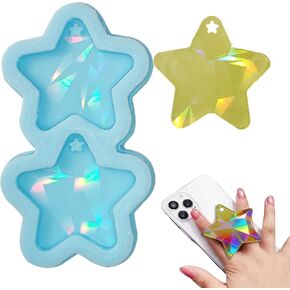 1 Pcs Blue Star Silicone Mold Exquisite Five-Pointed Star Shape Silicone Holographic Chocolate Mold for Resin Casting Jewelry Casting Supplies Home Decoration in Saudi Arabia