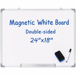Elevon Magnetic Whiteboard Dry Erase Board Silver Aluminum Frame with Eraser and Marker Pen, Multiple Sizes (24 X 18 in) in Saudi Arabia