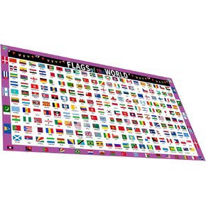 SANTSUN Flags of the World Poster, Laminated, 17"x24", Educational Charts for Classrooms, Home School Décor, Back to School Supplies in Saudi Arabia