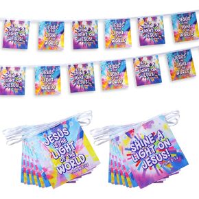 20 Pcs 2026 Vbs Decoration The Lord is My Shepherd String Flags 21.65 ft Church Banner for Vacation Bible School Sunday School Classroom 2026 Christian Activities in Saudi Arabia