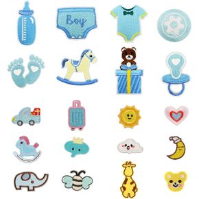 20Pcs Baby Iron On Patches Cute Pink Cartoon Infant Pacifier Bottle Footprint Embroidered Applique for Bibs Jeans Hats Backpacks Baby Shower DIY Gift in Saudi Arabia